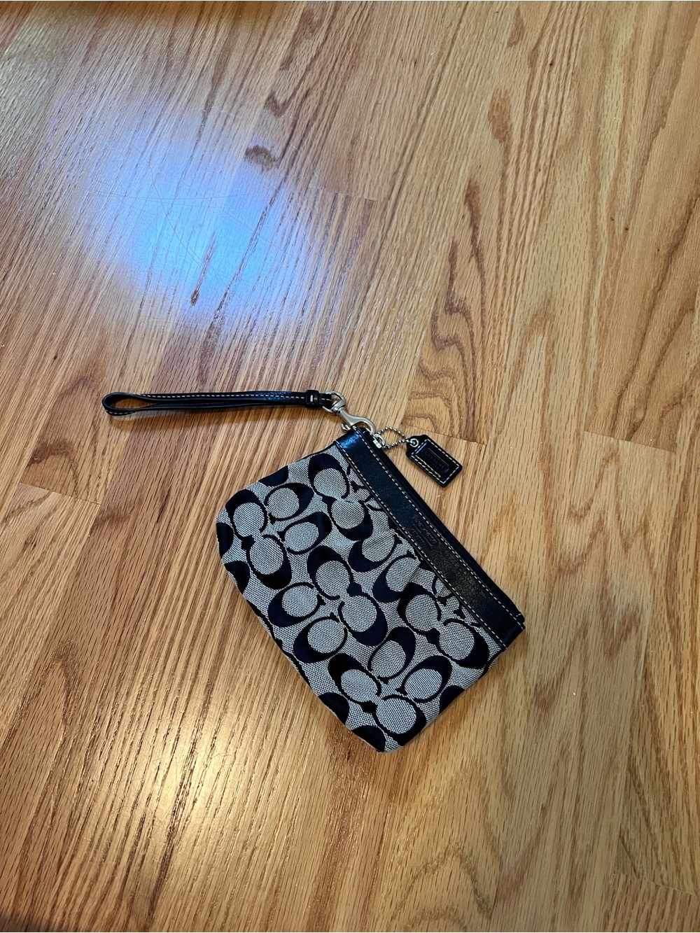 Coach Black Logo Wristlet